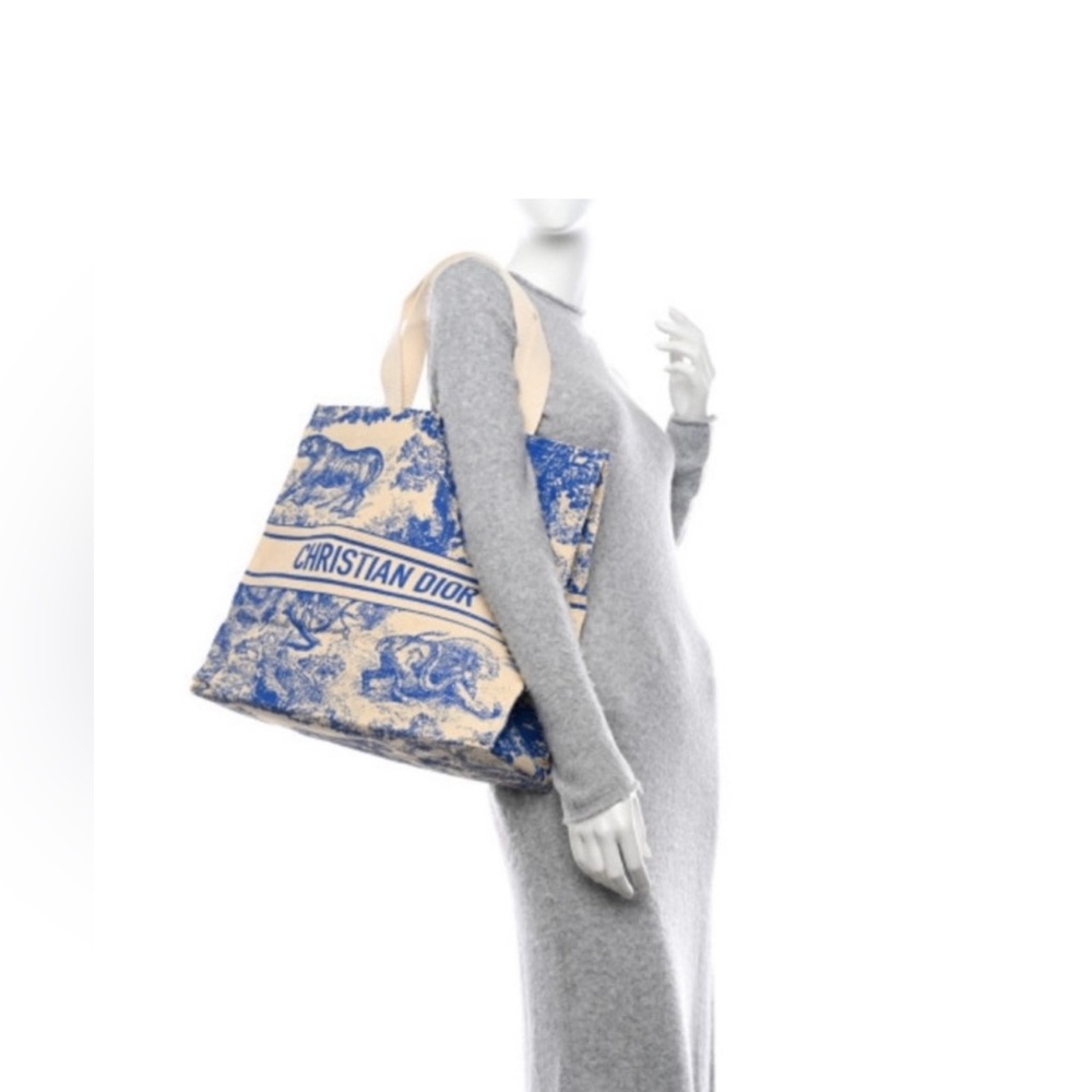 Dior Blue and Cream Graphic Tote